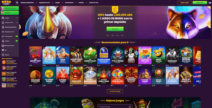 BizzoCasino sitio web