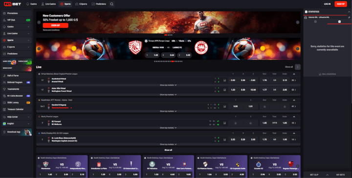 Sitio web de N1 Bet