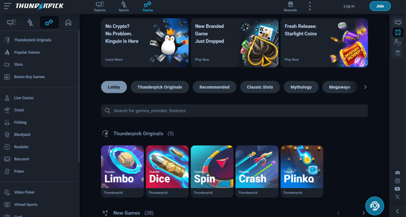 Thunderpick p&aacute;gina web