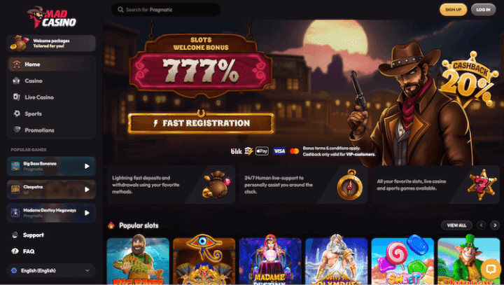 Página Web de Madcasino.io