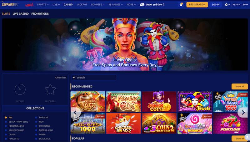 Página web de SapphireBet