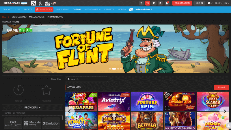 Página web de Megapari