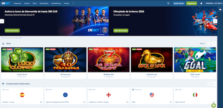 Página web de 1xBet