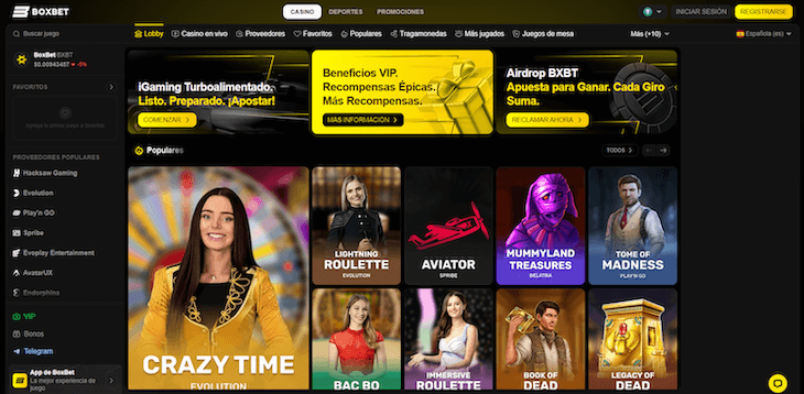 P&aacute;gina web de BoxBet