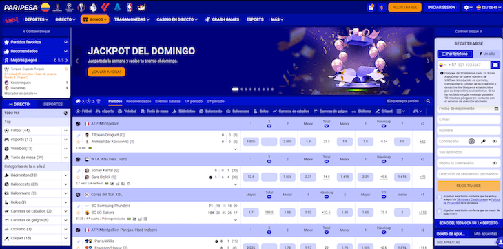 Página web de Paripesa