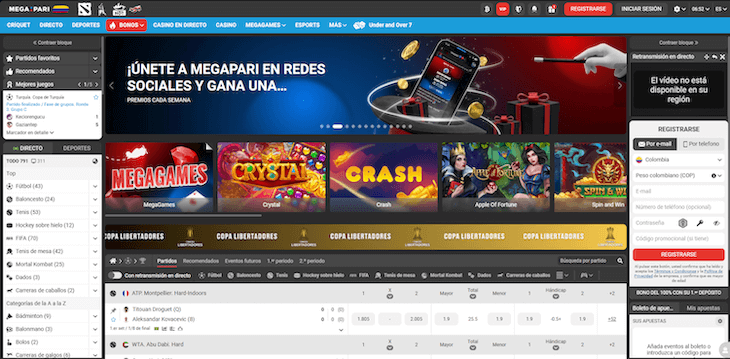 Página web de Megapari