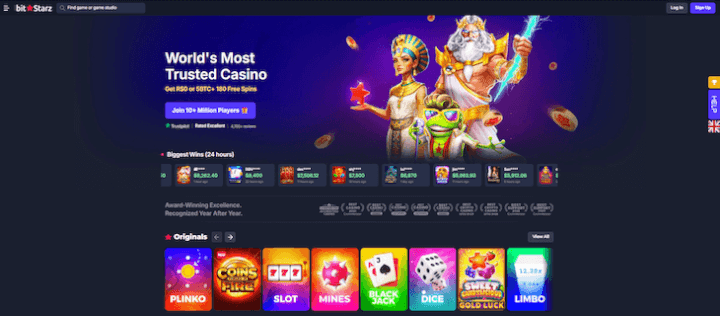 P&aacute;gina Web de BitStarz